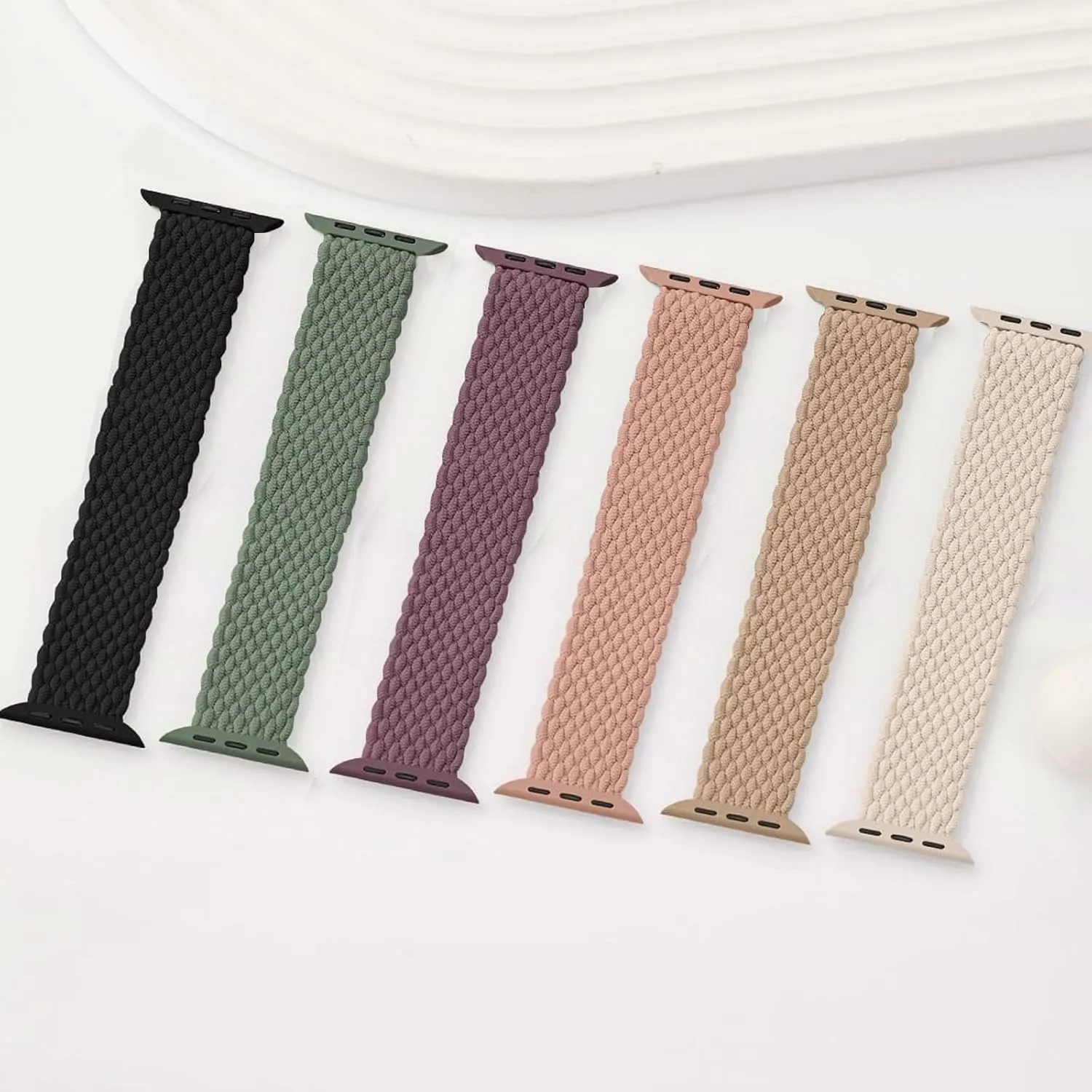 Braided Solo Loop for Apple Watch Band 40mm 42mm 41mm 38mm 44mm 46mm 45mm Ultra/2 49mm Men/Women,Stretchy Nylon Sport wristband Strap for iWatch Bands series 10/9/8/7/6 5/4/3/SE 40 44 42 41 45 46 mm