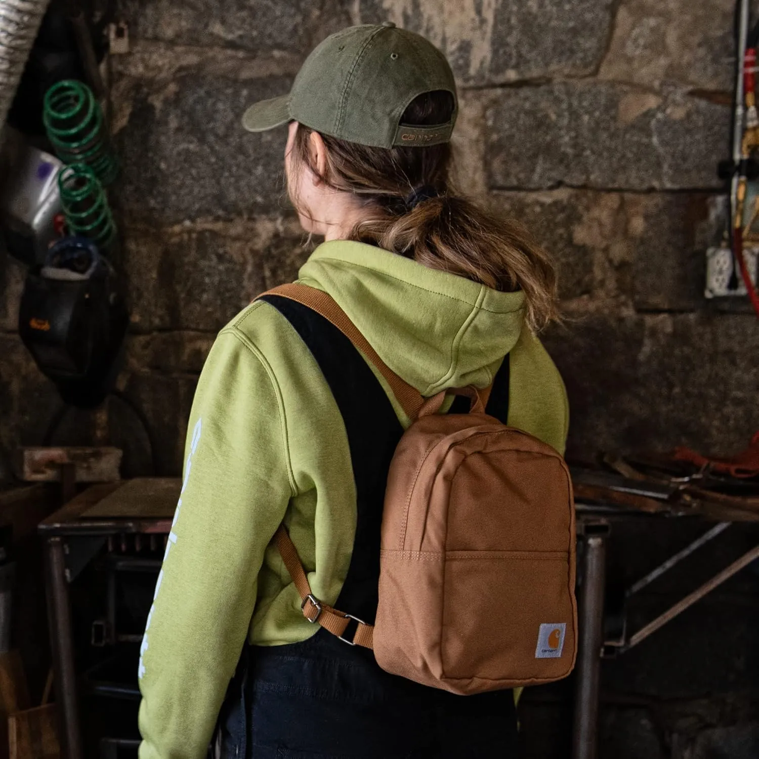 Carhartt Classic Mini Backpack, Water-Resistant Backpack with Adjustable Shoulder Straps, Sunstone