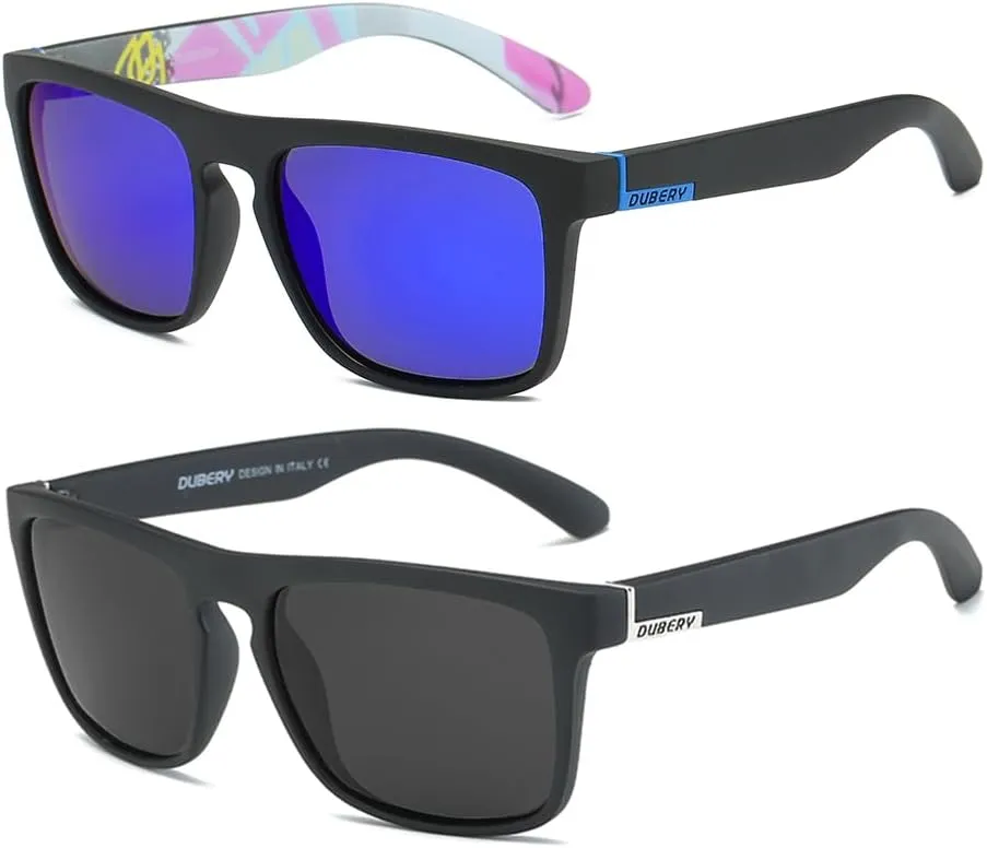 DUBERY Classic Polarized Sunglasses for Men Women Retro 100% UV Protection Driving Sun Glasses D731