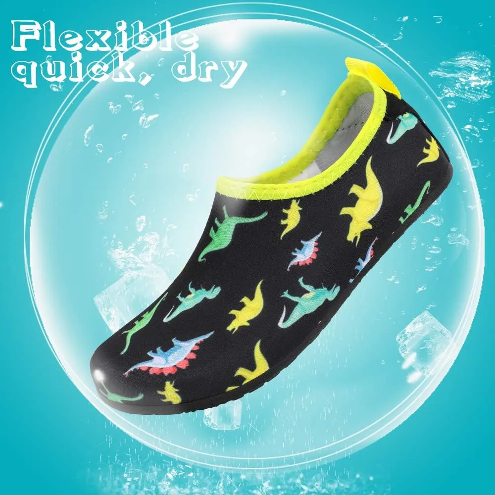 HIITAVE Kids Water Shoes Non-Slip Beach Swim Barefoot Quick Dry Aqua Pool Socks for Boys & Girls Toddler