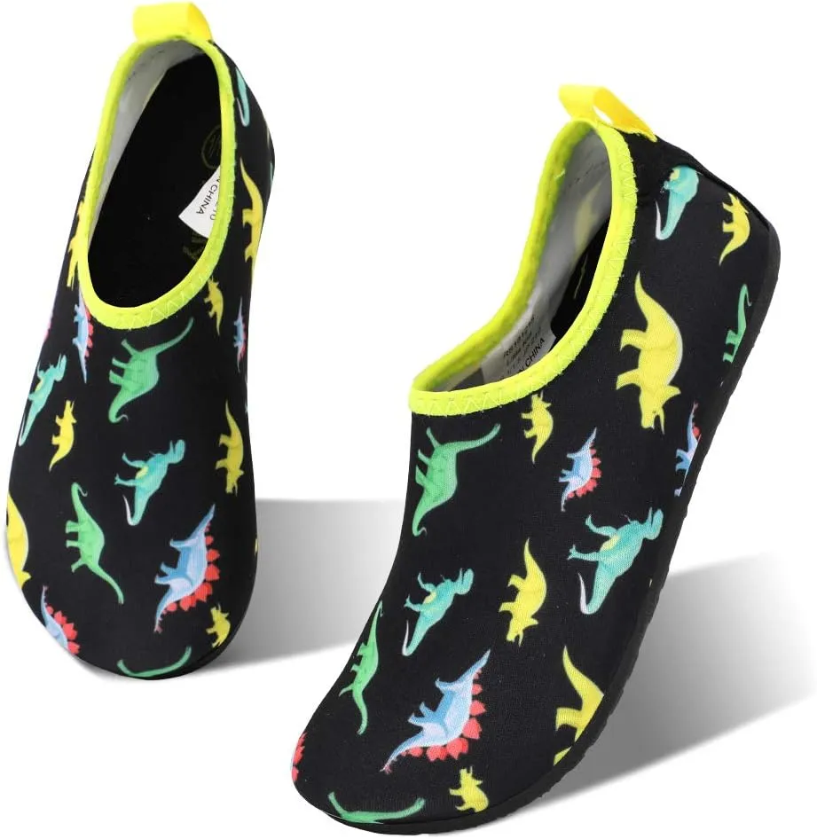 HIITAVE Kids Water Shoes Non-Slip Beach Swim Barefoot Quick Dry Aqua Pool Socks for Boys & Girls Toddler