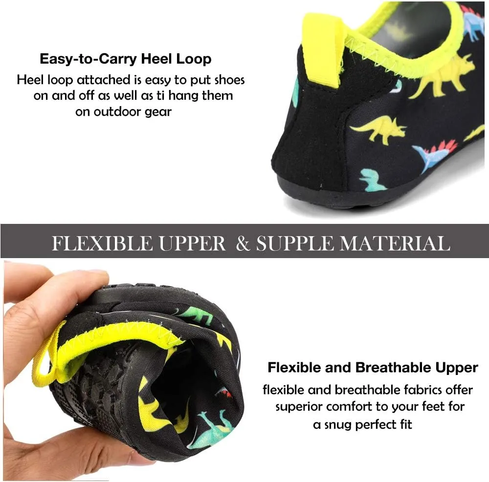 HIITAVE Kids Water Shoes Non-Slip Beach Swim Barefoot Quick Dry Aqua Pool Socks for Boys & Girls Toddler