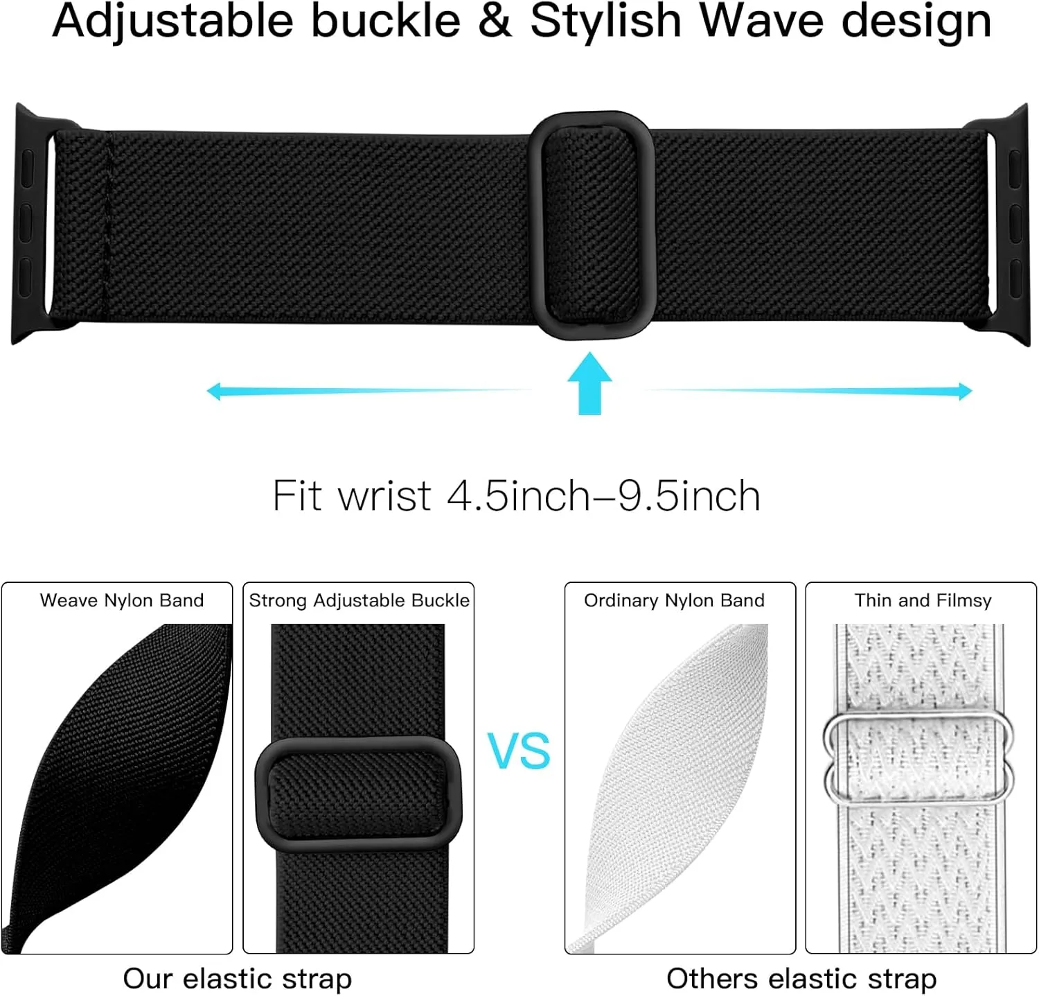 Lerobo Braided Band Compatible with Apple Watch Series 10 9 8 7 46mm 45mm 41mm Ultra 2 49mm Series 6 5 SE 44mm 40mm Series 4 3 2 1 38mm 42mm Men iWatch Bands Women Stretchy Nylon Solo Loop Sport Strap