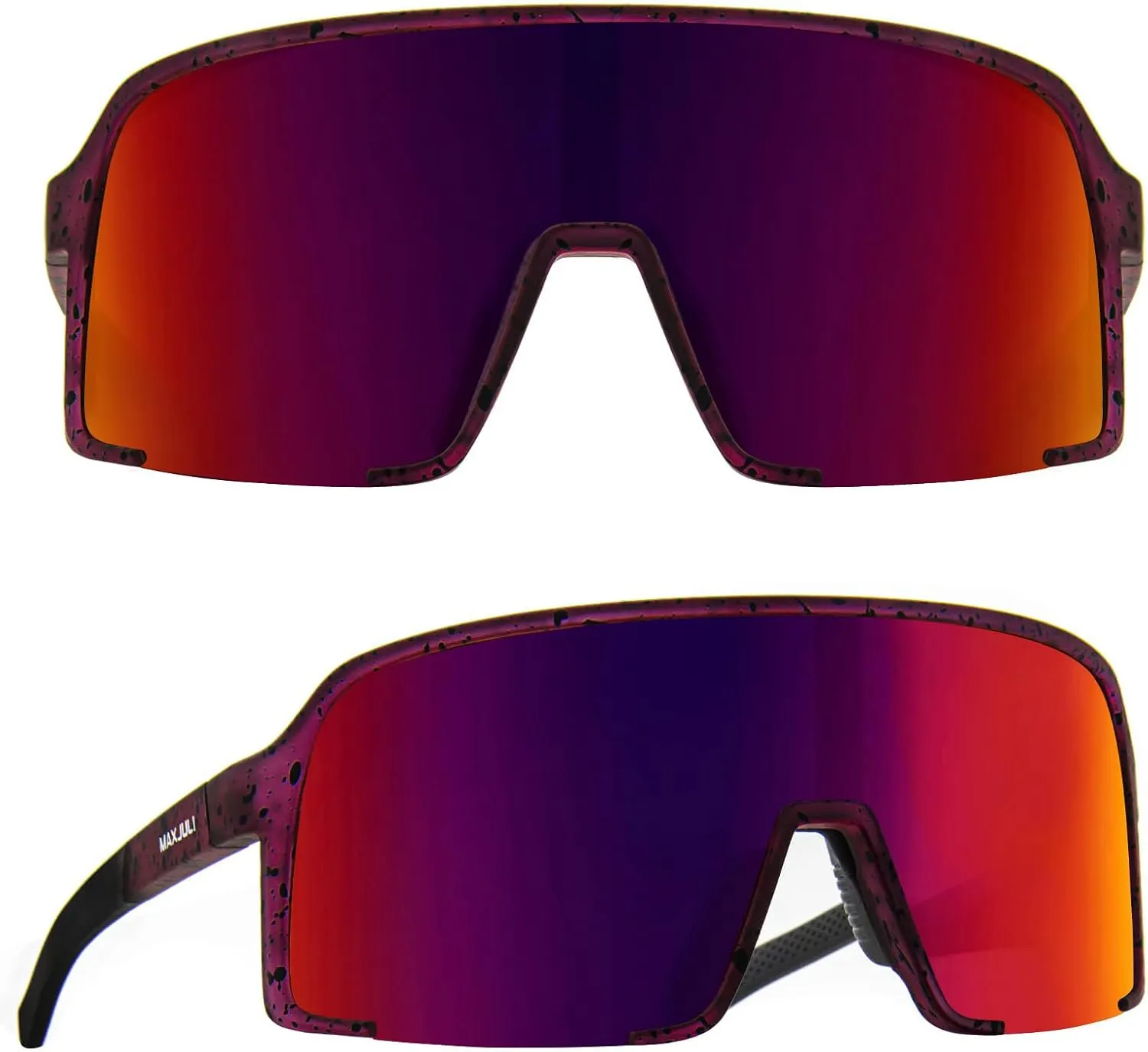 MAXJULI Polarized Sunglasses for Men Women, Windproof Outdoor Sports Cycling Running UV400 Protection Sun Glasses 8121