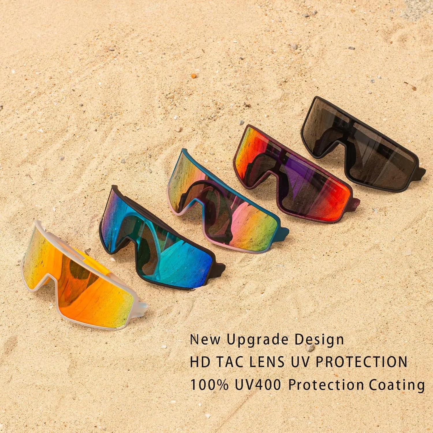 MAXJULI Polarized Sunglasses for Men Women, Windproof Outdoor Sports Cycling Running UV400 Protection Sun Glasses 8121