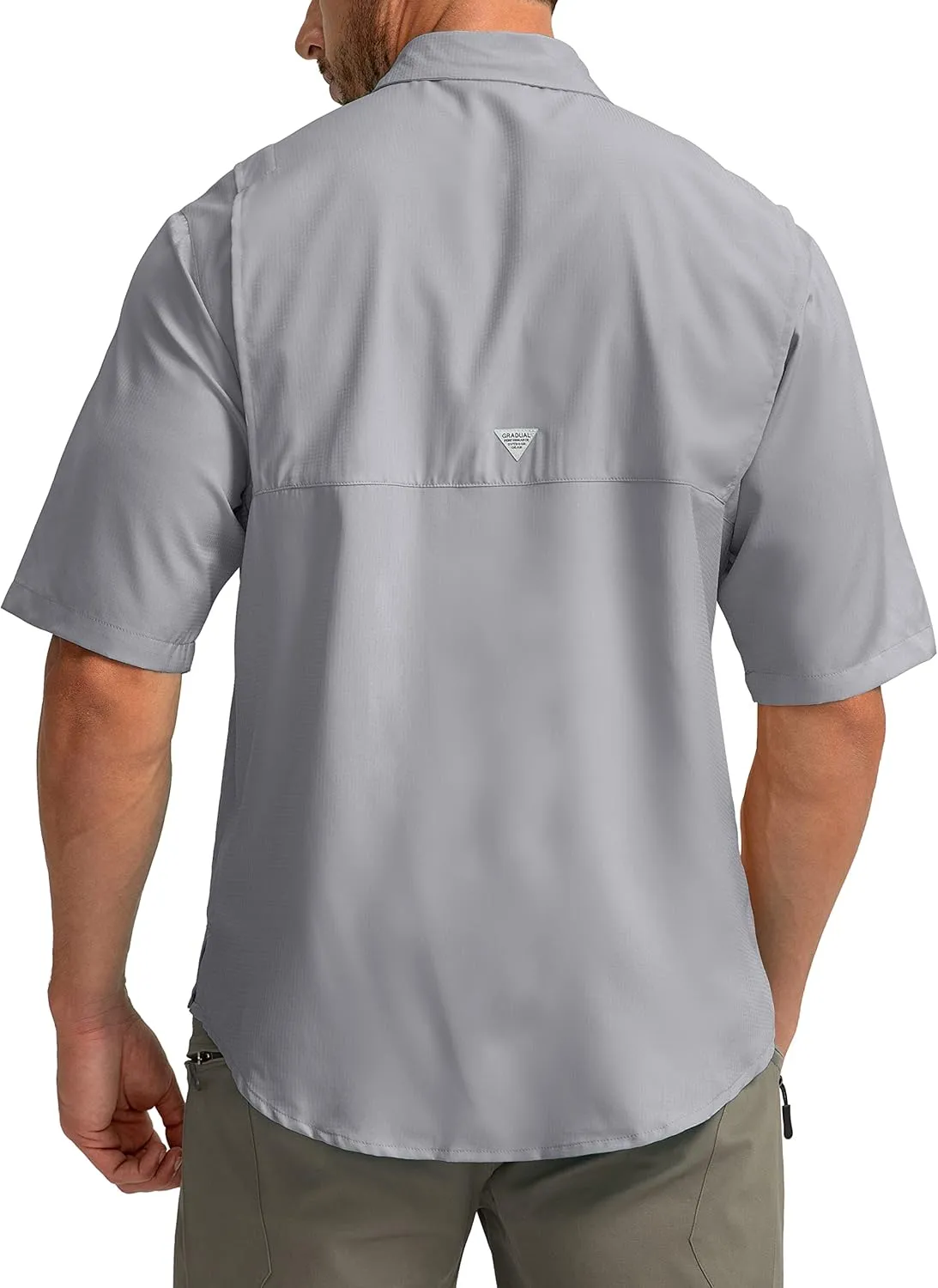 Men's Fishing Shirts with Zipper Pockets UPF 50  Lightweight Cool Short Sleeve Button Down Shirts for Men Casual Hiking