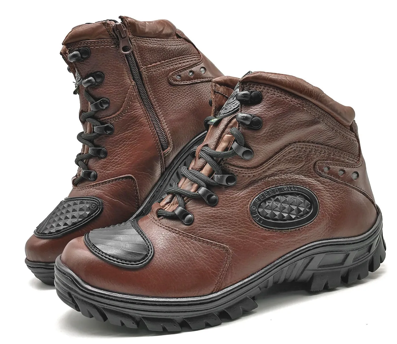 Motorcycle Boots Brown Leather Tactical Hiking Combat