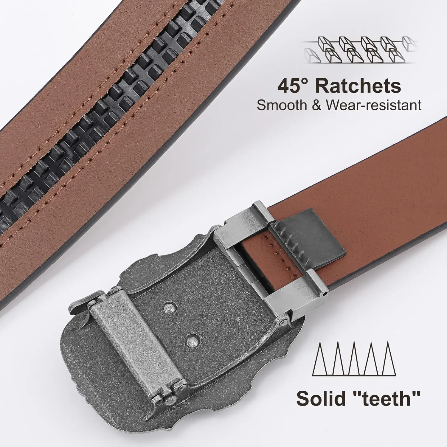SANSTHS Ratchet Cowboy Belt, Western Ratchet Belts for Men Ratchet Western Belt with Automatic Cowboy Buckle