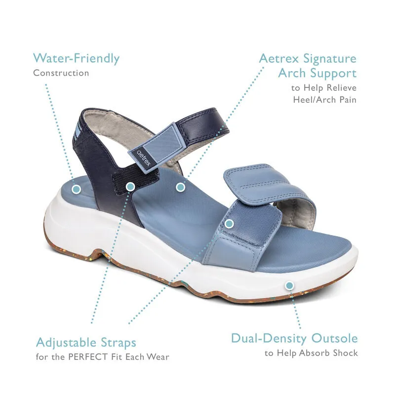 Whit Strappy Sport Sandal in Blue